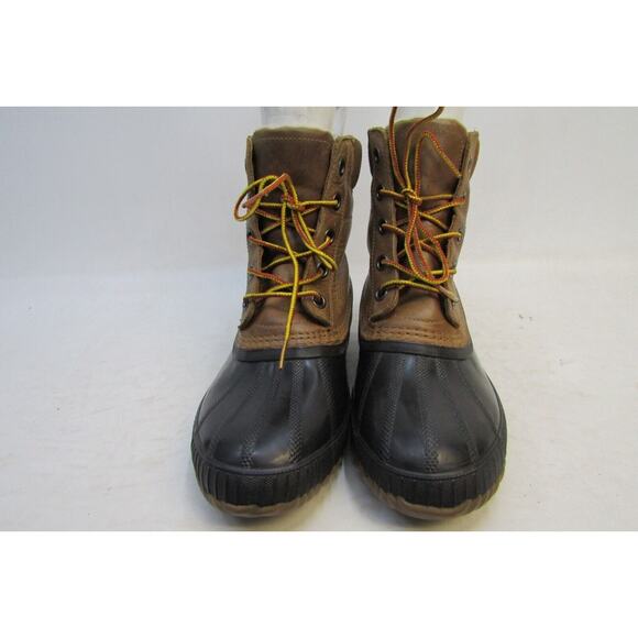 Sorel Mens Size 9 M Brown Leather Rubber Waterproof Lace Up Winter Snow Boots